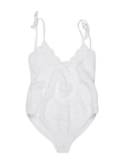 Pre-owned All That Remains Lace Pattern One-piece In White