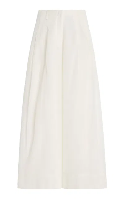 All That Remains Lennon Silk-cotton Pants In White