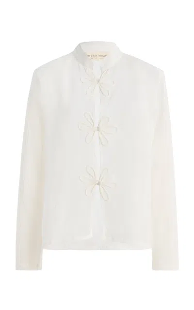 All That Remains Lennon Silk-cotton Shirt In White
