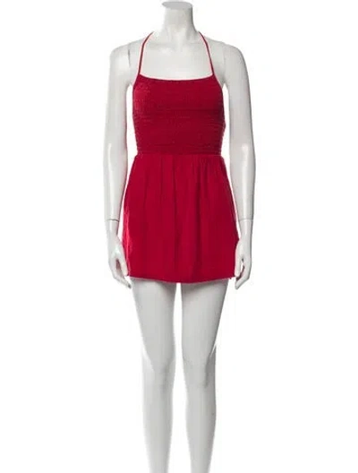 Pre-owned All That Remains Linen Mini Dress In Red