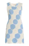 All That Remains Lola Crocheted Cotton Mini Dress In Blue