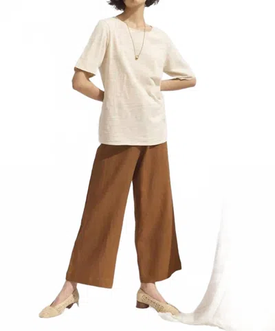 All That Remains Louise Wide Leg Pants In Cork In Brown