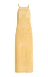 All That Remains Luca Crocheted Cotton Dress In Yellow