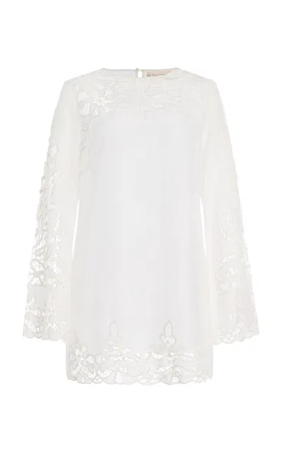 All That Remains Lucia Silk-cotton Dress In White