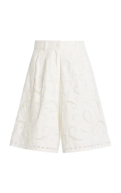 All That Remains Marcie Cotton-lace Shorts In White