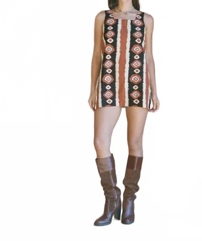 All That Remains Nera Linen Mini Shift Dress In Ikat In Multi