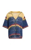 All That Remains Nova Crocheted Cotton Shirt In Blue