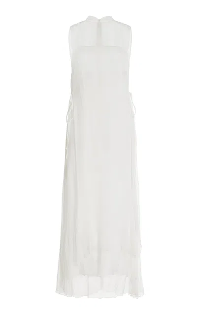 All That Remains Ola Crinkled Silk Maxi Dress In Ivory