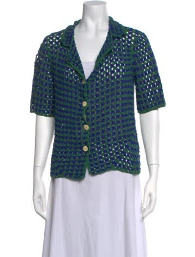Pre-owned All That Remains Patterned V-neck Sweater In Green