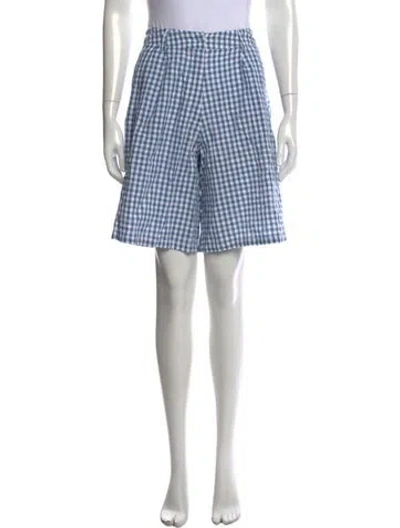 Pre-owned All That Remains Plaid Print Knee-length Shorts In Blue