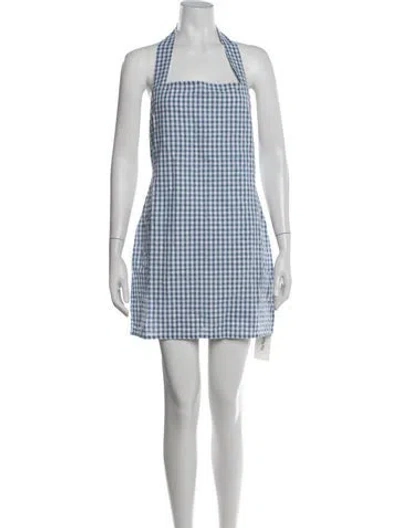 Pre-owned All That Remains Plaid Print Mini Dress In Blue