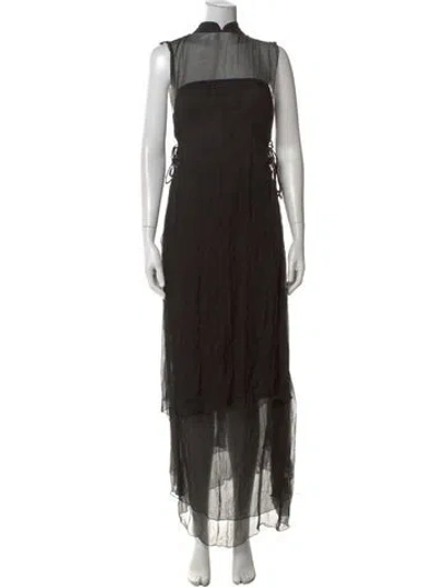 Pre-owned All That Remains Silk Long Dress In Black