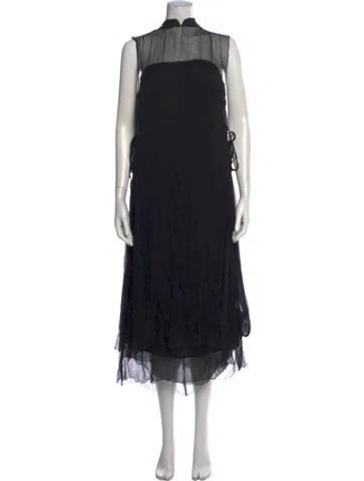Pre-owned All That Remains Silk Long Dress In Black