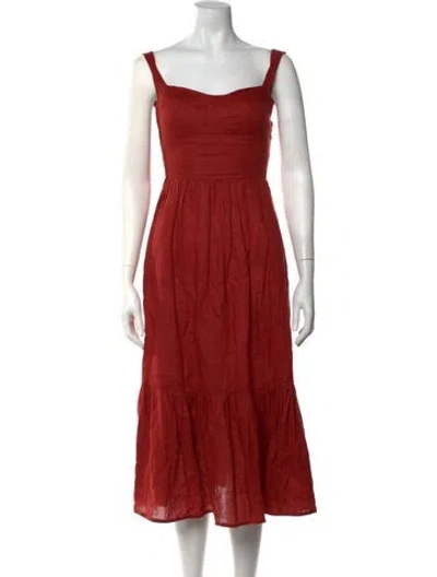 Pre-owned All That Remains Square Neckline Midi Length Dress In Orange
