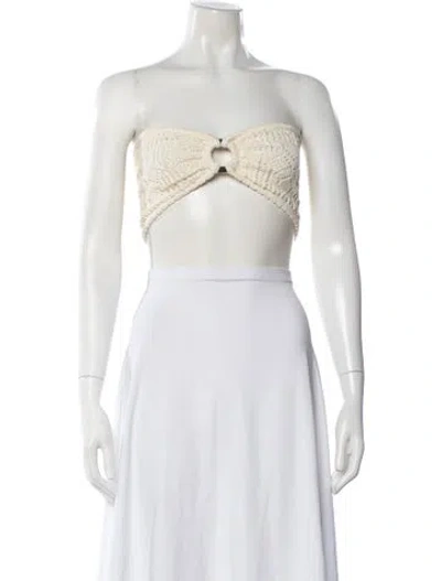 Pre-owned All That Remains Strapless Crop Top W/ Tags In White