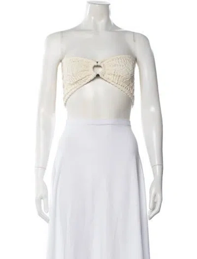 Pre-owned All That Remains Strapless Crop Top W/ Tags In White