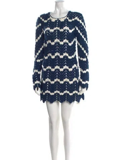 Pre-owned All That Remains Striped Mini Dress In Blue