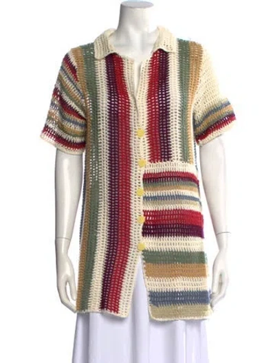 Pre-owned All That Remains Striped Short Sleeve Top In Neutrals/orange