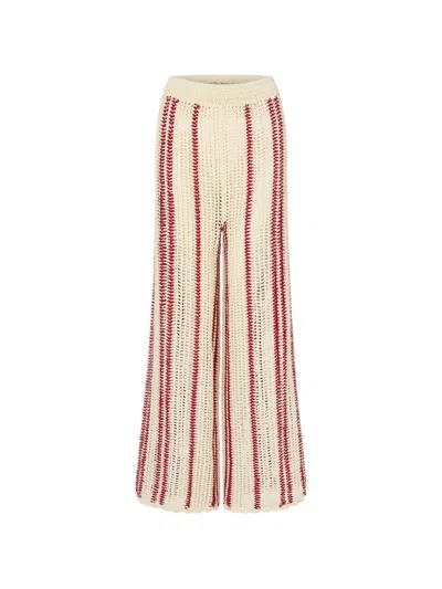 All That Remains Suki Crochet-knit Flared Trousers In Brown