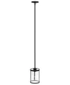 All The Rages 1-light 9.25" Modern Farmhouse Adjustable Hanging Cylindrical Clear Glass Pendant Fixture With Metal In Black