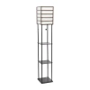 All The Rages 1 Light Metal Etagere Floor Lamp With Storage Shelves In Black
