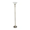 All The Rages 1 Light Torchiere Floor Lamp With Marbleized Glass Shade In Yellow