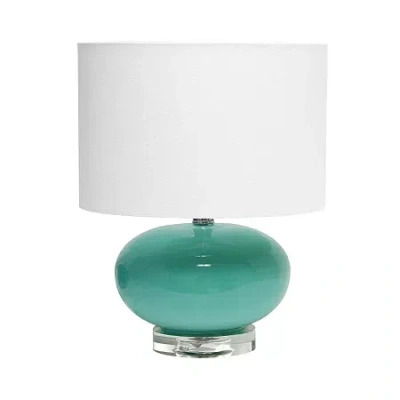 All The Rages 15.25" Modern Ovaloid Glass Table Lamp In Blue