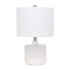 All The Rages 19" Off White Ceramic Eyelet Table Lamp In White