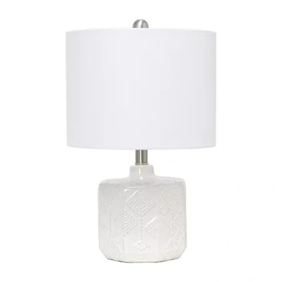 All The Rages 19" Off White Ceramic Eyelet Table Lamp