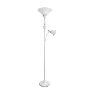 All The Rages 2 Light Floor Lamp With Marbled Glass Shades In White