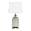 All The Rages 25" Classic Fluted Ceramic And Metal Ceramic Table Lamp In Gray
