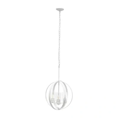 All The Rages 3-light 18" Adjustable Globe Clear Glass Ceiling Pendant In White