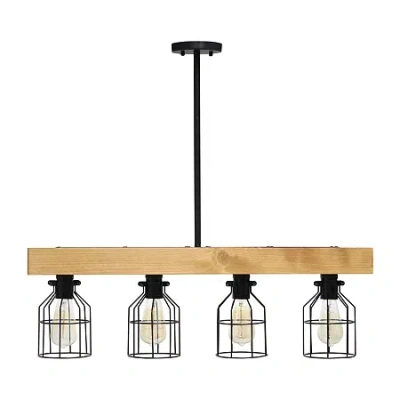 All The Rages 4 Light Farmhouse Beam Pendant In White