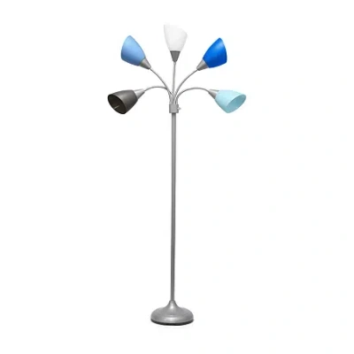 All The Rages 5-light Adjustable Gooseneck Floor Lamp In Blue