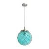 All The Rages Aqua Glass Buoy Hanging Pendant Light In Blue
