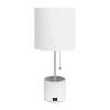 All The Rages Black And White Hammered Usb Metal Table Lamp In White