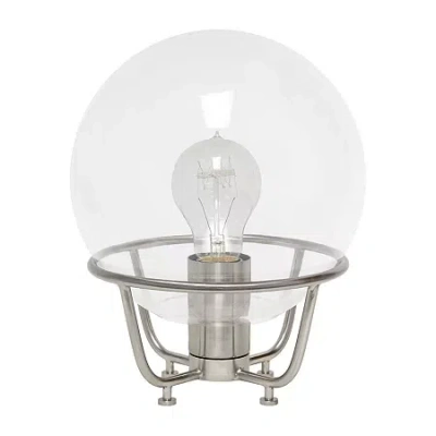 All The Rages Black Globe Glass Metal Table Lamp In Silver