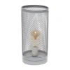 All The Rages Black Mesh Cylindrical Steel Metal Table Lamp In Gray