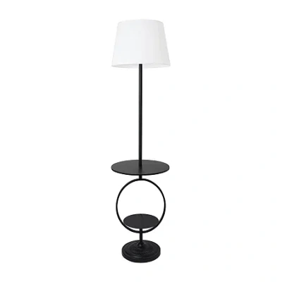 All The Rages Black Metal Dual Shelf Floor Lamp