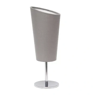 All The Rages Black Mini Chrome With Angled Shade Metal Table Lamp In Gray