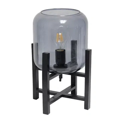 All The Rages Black Wood Mounted Lamp With Clear Glass Glass Table Lamp