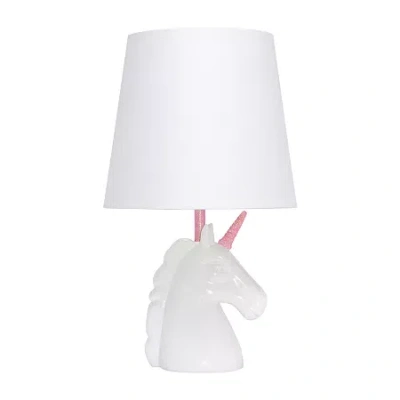 All The Rages Blue Sparkling Unicorn Resin Table Lamp In Pink