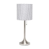 All The Rages Brushed Nickel Tapered With Black Shade Metal Table Lamp In White
