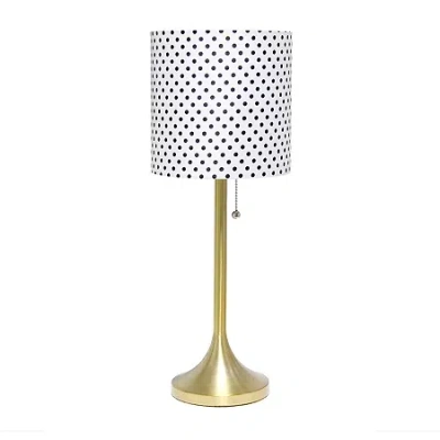 All The Rages Brushed Nickel Tapered With Black Shade Metal Table Lamp In Yellow