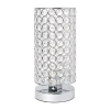 All The Rages Cylinder Shape Crystal Chrome Metal Table Lamp In Silver