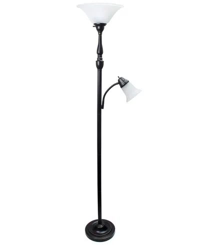 All The Rages Elegant Designs 2 Light Mother Daughter Floor Lamp With White Marble Glass In Bronze