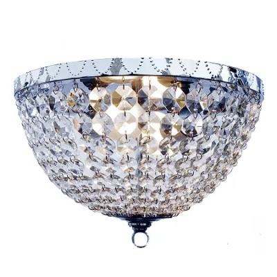 All The Rages Elegant Designs 2 Light Victoria Crystal Rain Drop Ceiling Light Flushmount In Silver