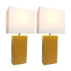 All The Rages Elegant Designs 2 Pk Modern Leather Table Lamps In Sand