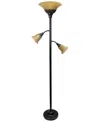 All The Rages Elegant Designs 3 Light Floor Lamp With Scalloped Glass Shades In Bronze