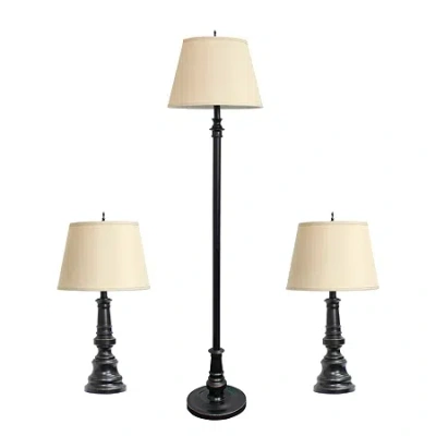 All The Rages Elegant Designs 3-pc. Lamp Set In Brown